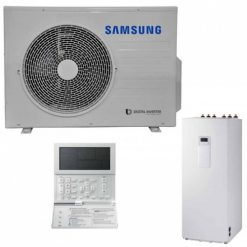 Šilumos siurblys oras-vanduo Samsung AE200RNWSEG/EU-AE060RXEDEG/EU + MWR-WW10KN su integr.200 ltr. talpa (6,0-6,50 kw) 1Ø -25